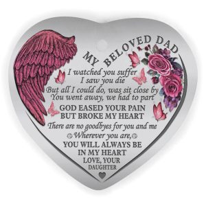 Memorial Gift To Heaven - Dad Memorial, My Beloved Dad Heart Ornament | Christmas Ornament Printnd