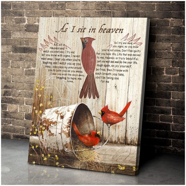 As I Sit In Heaven Cardinal Portrait Poster & Canvas Gift For Friend Birthday Gift Warm Home Decor Wall Art Visual Art Printnd