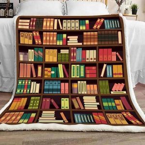 Book Blanket, Book Lovers Book Shelf Fleece Blanket Gift For Reading Book Lover Printnd