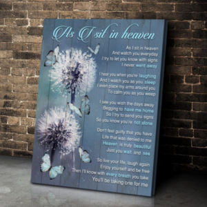 Memorial Poster Canvas, As I Sit In Heaven, A Meaningful Loving Poem Poster To My Children, You'll Always Be In My Heart, Poster Gift Decor Home Decor Wall Art Visual Printnd
