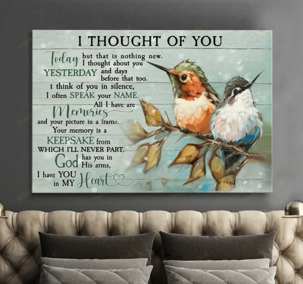 Heaven - Little birds - God has you in his arms, I have you in my heart - Landscape Poster & Canvas, Gift For Family Friends Gift Home Decor Wall Art Visual Art Printnd