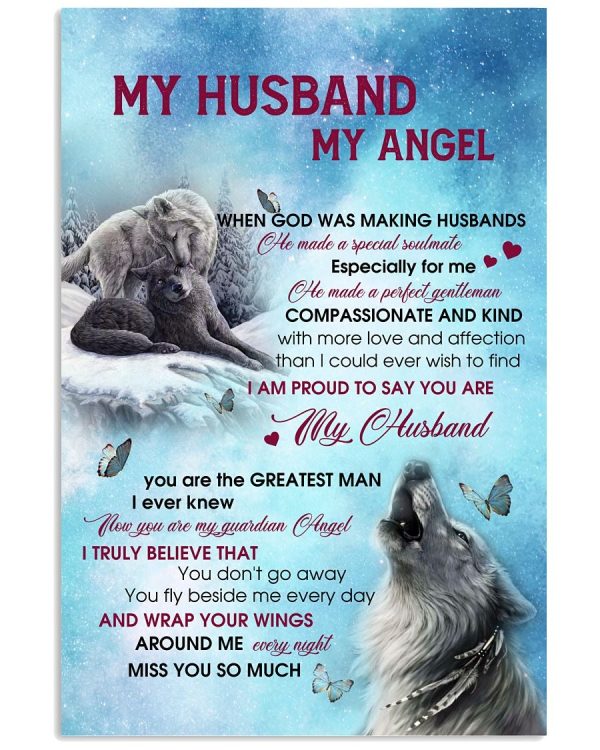 To My Husband My Angel I Am Proud To Say You Are My Husband Portrait Poster And Canvas For Valentine's Day Home Decor Wall Art Visual Art Printnd