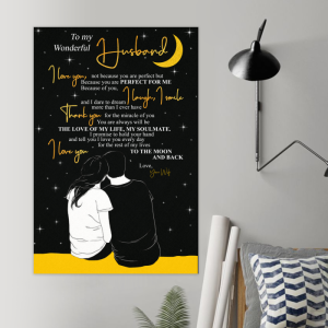 To My Husband I Love You To The Moon And Back Portrait Poster And Canvas Gift For Valentine's Day To Husband Home Decor Wall Art Visual Art Printnd