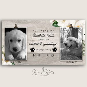 Personalized Pet Memorial Favorite hello and my hardest goodbye Poster Canvas Printnd