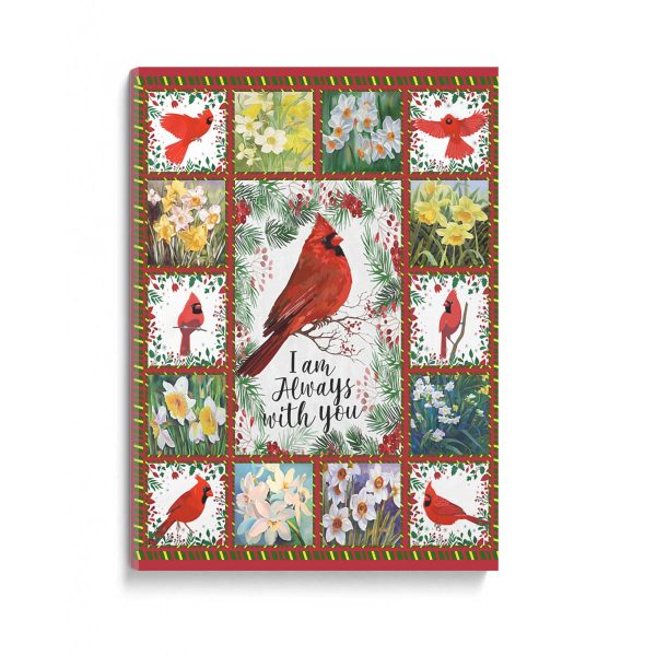 Cardinal Bird I Am Always With You Poster Canvas Printnd