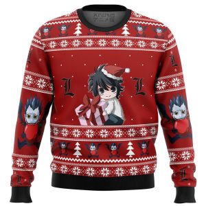 Death Note Chibi L Ugly Christmas Sweater Printnd