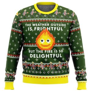 HOWLS MOVING CASTLE Calcifer Fire is so Delightful Ugly Christmas Sweater