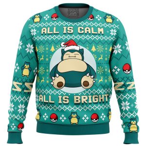 All is Calm All Bright Snorlax Pokemon Ugly Christmas Sweater