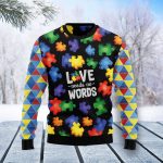 Autism Love Ugly Christmas Sweater, Funny Family Ugly Christmas Holiday Sweater Gifts