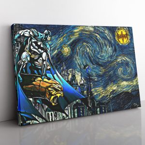 Batman Starry Dark Knight Canvas Print Wall Art