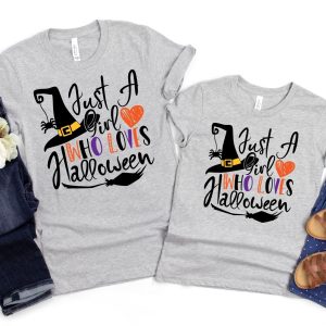 Just a Girl Who Loves Halloween Shirt - Mommy and Me Shirts Printnd