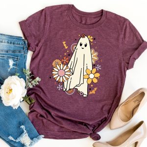 Floral Ghost Shirt - Halloween Shirt Printnd
