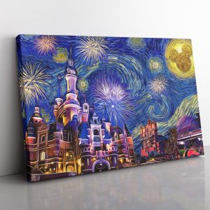 Disneyland Starry Night Canvas Print Wall Art