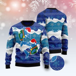 Dolphin Couple Ugly Christmas Sweater - Xmas Ugly Sweater
