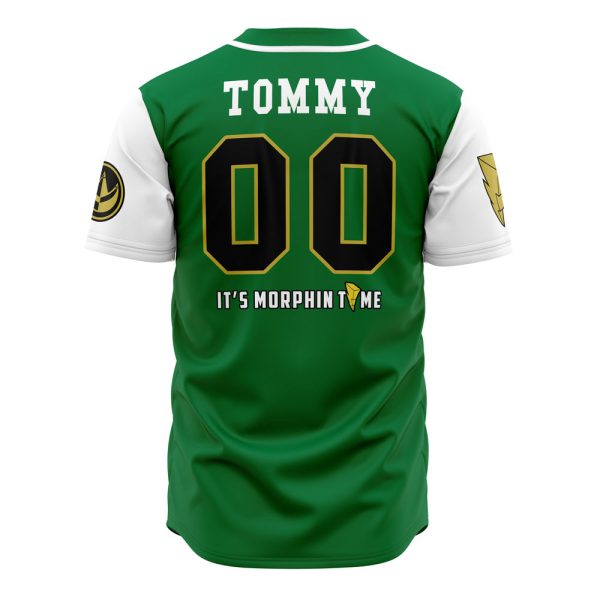 Green Dragonzords Tommy Oliver Power Rangers Baseball Jersey