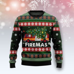 Firefighter Firemas Ugly Christmas Sweater - Unisex Sweater Christmas Outfit