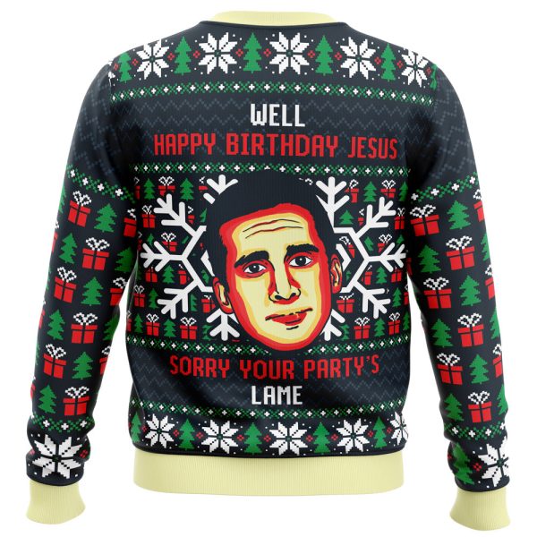 Happy Birthday Jesus Funny The Office Ugly Christmas Sweater