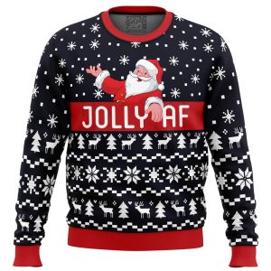 Jolly Af Santa Claus Ugly Christmas Sweater
