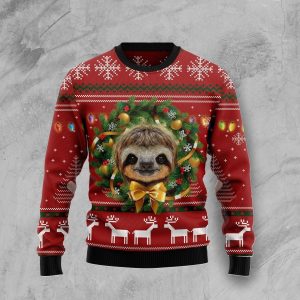 Merry Slothmas Ugly Christmas Sweater - Funny Family Ugly Christmas Holiday Sweater Gifts