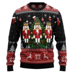 Nutcracker Christmas Tree Ugly Christmas Sweater - Funny Family Ugly Christmas Holiday Sweater Gifts