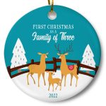 First Christmas as a Family of Three Ornament Printnd