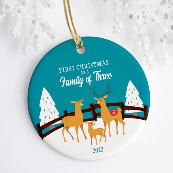 First Christmas as a Family of Three Ornament Printnd