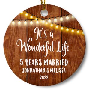 It's A Wonderful Life Personalized Couples Christmas Holiday Ornament Printnd