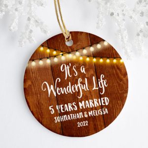 It's A Wonderful Life Personalized Couples Christmas Holiday Ornament Printnd