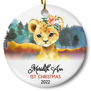 Personalized Baby Girl Tiger Cub Ornament Printnd