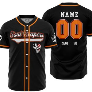 Personalized Soul Reapers Bleach Baseball Jersey