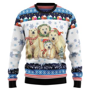 Polar Bears Christmas Christmas Unisex Crewneck Sweater - Christmas Graphic Sweater - Ugly Christmas Sweater