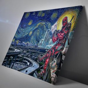 Deadpool Starry Night Canvas Print Wall Art