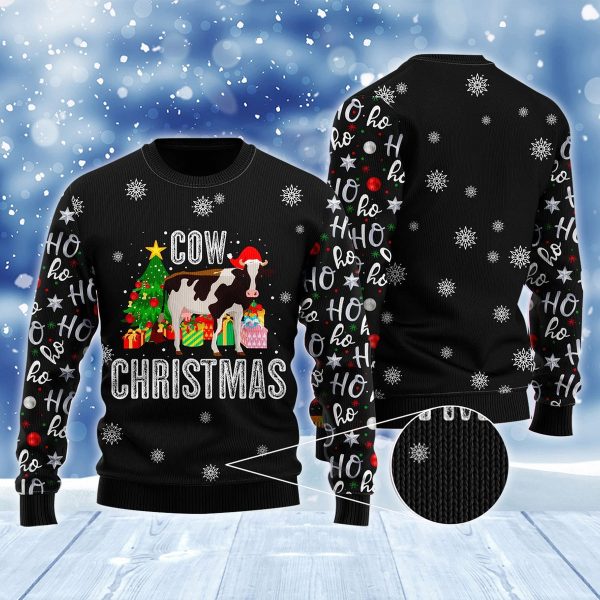 Cow Christmas Ho Ho Ho Ugly Sweater
