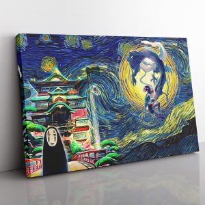 Spirited Away Starry Night Studio Ghibli Canvas Print Wall Art