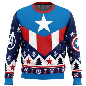 Captain America Ugly Christmas Sweater Printnd