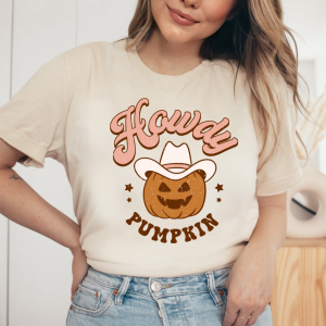 Cowboy Howdy Pumpkin T-Shirt Printnd