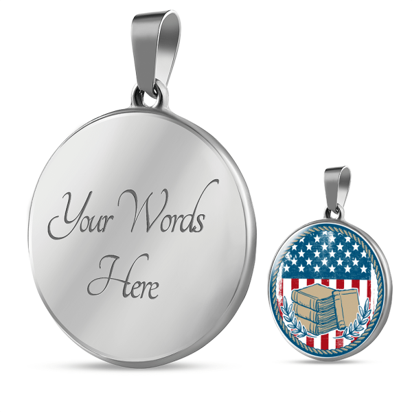 American Flag & Book Necklace Printnd