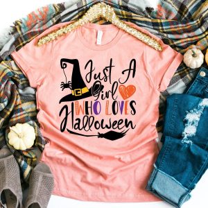 Just a Girl Who Loves Halloween Shirt - Halloween Shirt Printnd