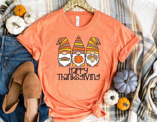 Happy Thanksgiving Gnome Shirt - Fall Shirt Printnd