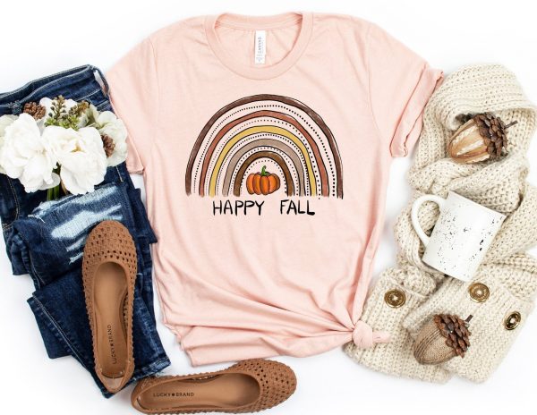 Happy Fall Rainbow Shirt - Fall Leopard Shirt Printnd