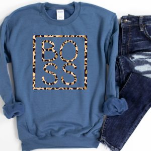 Boss Leopard Square Sweatshirt - Fall Sweatshirt Printnd