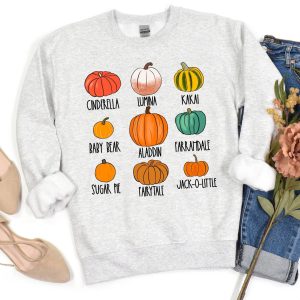 Pumpkin Varieties Sweatshirt - Fall Pumpkin Sweatshirt Printnd