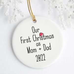 Our First Christmas as Mom + Dad Ornament Printnd