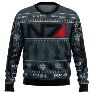 mass effect n7 ugly christmas sweatereeug9